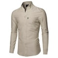 thumbnail image 1 of Men's Basic Button Down Collar Chambray Long Sleeve Shirt, 1 of 4