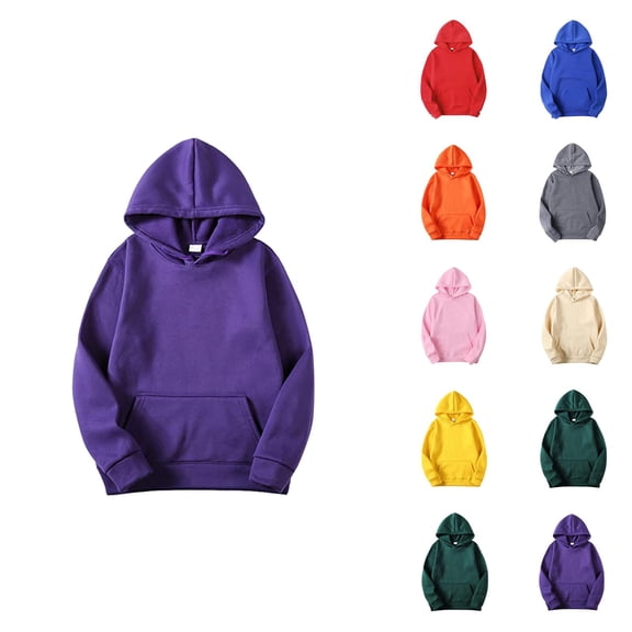 Men's Basic Hoodie 2025 Fall Winter Long Sleeve Casual Plain Hooded Sweatshirt with Pockets Pullover Tops