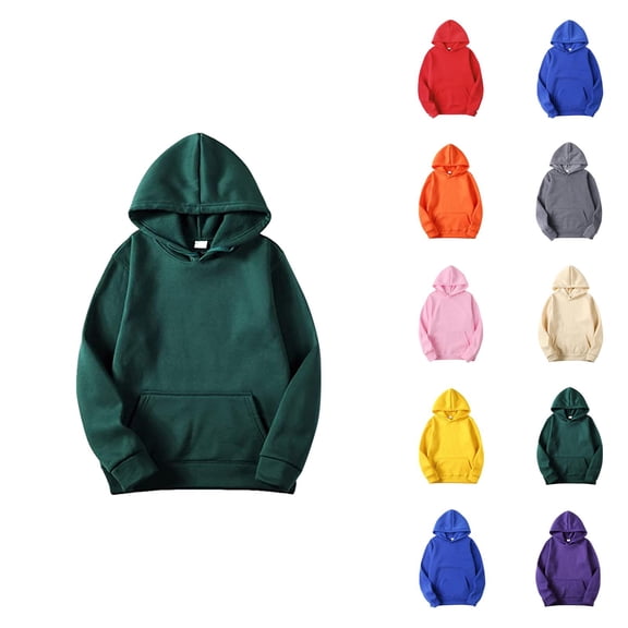 Men's Basic Hoodie 2025 Fall Winter Long Sleeve Casual Plain Hooded Sweatshirt with Pockets Pullover Tops