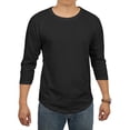 thumbnail image 1 of Men's Basic Raglan 3/4 Sleeve Tee Shirts Baseball Solid Athletic Crew Neck, 1 of 5