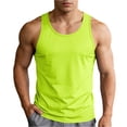 thumbnail image 1 of Men's Basic Sleeveless Tank Tops Casual Muscle Shirts Lightweight Breathable Summer Daily Wear Tops,Fluorescent Green,XXXL, 1 of 8