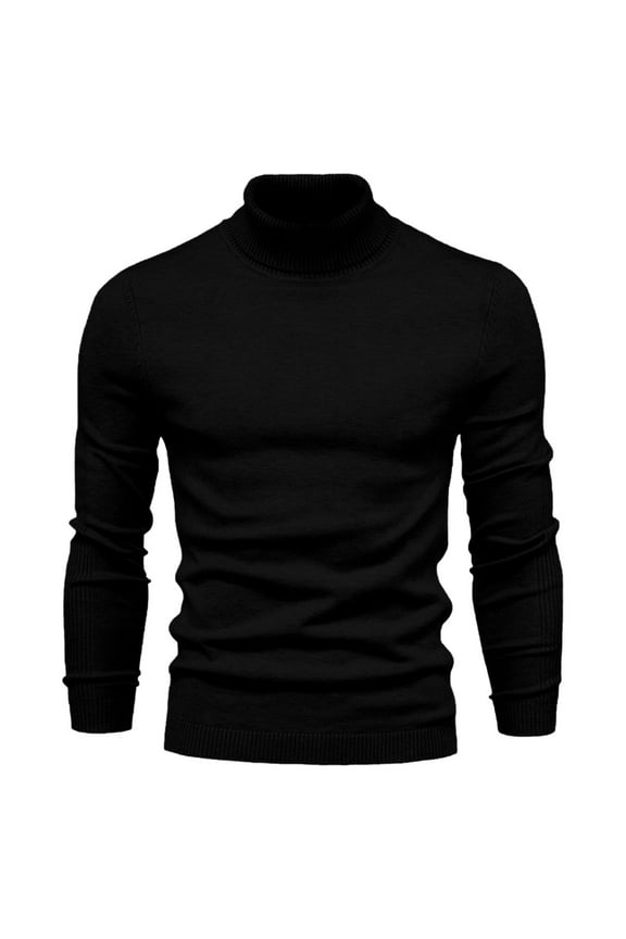 Men's Basic Solid Turtleneck Knitted Pullover Sweaters Slim Fit Long Sleeve Fall Winter Casual Baselayer Jumper Tops
