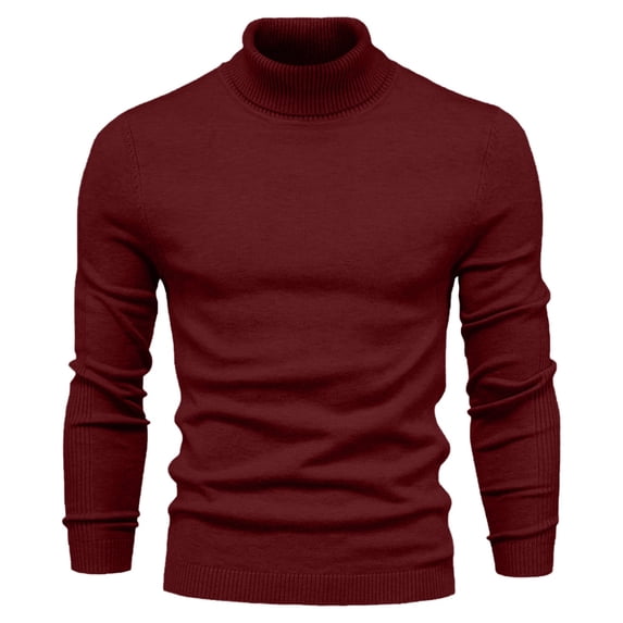Men's Basic Solid Turtleneck Knitted Pullover Sweaters Slim Fit Long Sleeve Fall Winter Casual Baselayer Jumper Tops