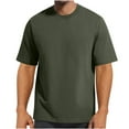 thumbnail image 1 of Men’s Basic T-Shirt Round Neck Pullover Short Sleeve Versatile Tee Solid Color Breathable Casual Summer Tops,Green-a,XL, 1 of 3
