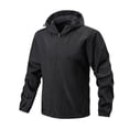 thumbnail image 1 of Men's Basic Windbreaker Lightweight Hooded Full Zip Jackets with Elastic Cuff Hiking Jogging Jacket Windbreaker Jackets for Men Black M, 1 of 6