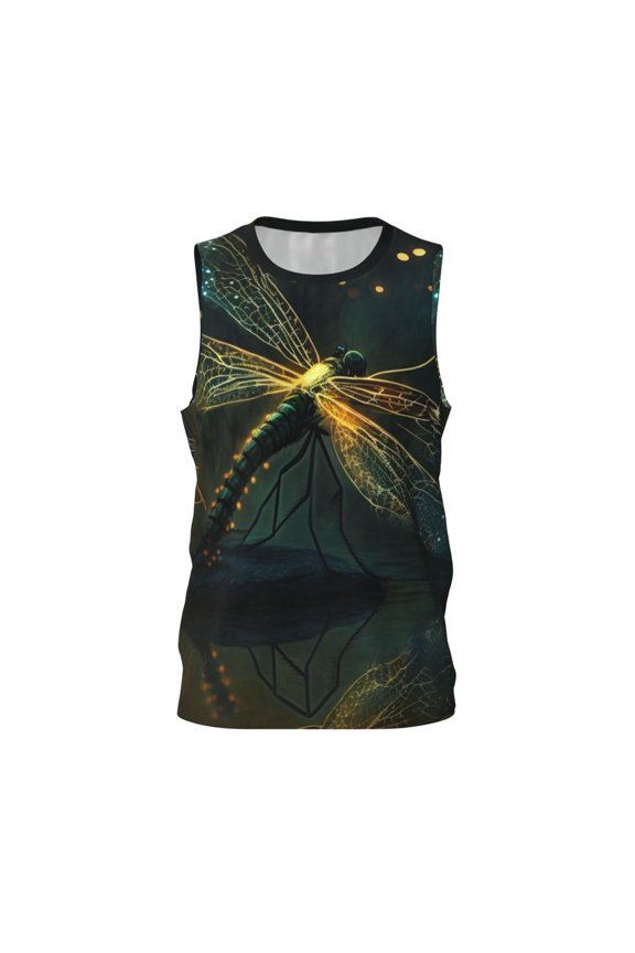 Men's Basketball Jerseys Team Practice Sports Uniform Tank Tops, Dragonfly Dance Fireflies Art