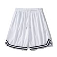 thumbnail image 1 of Men's Basketball Shorts, Athletic Mesh Quick Dry Shorts with Drawstring, Striped Trim Loose Fit Casual Sports Shorts S-3XL, 1 of 7