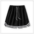 thumbnail image 1 of Men's Basketball Shorts, Athletic Mesh Quick Dry Shorts with Drawstring, Striped Trim Loose Fit Casual Sports Shorts S-3XL, 1 of 7