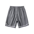 thumbnail image 1 of Men's Basketball Shorts, Athletic Mesh Quick Dry Shorts with Drawstring, Striped Trim Loose Fit Casual Sports Shorts S-3XL, 1 of 7