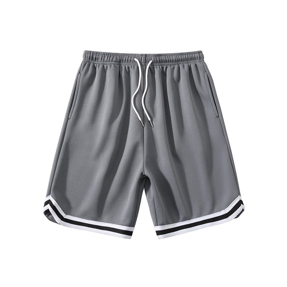 Men's Basketball Shorts, Athletic Mesh Quick Dry Shorts with Drawstring, Striped Trim Loose Fit Casual Sports Shorts S-3XL