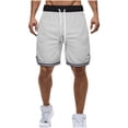 thumbnail image 1 of Men's Basketball Shorts with Zipper Pockets Lightweight Quick Dry Mesh Athletic Running Drawstring Shorts Gray 3XL, 1 of 3