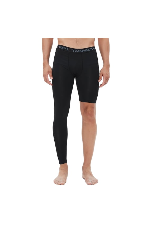 Men's Basketball Single Leg Tight Sports Pants 1/2 One Leg Compression Pants Athletic Base Layer Underwear