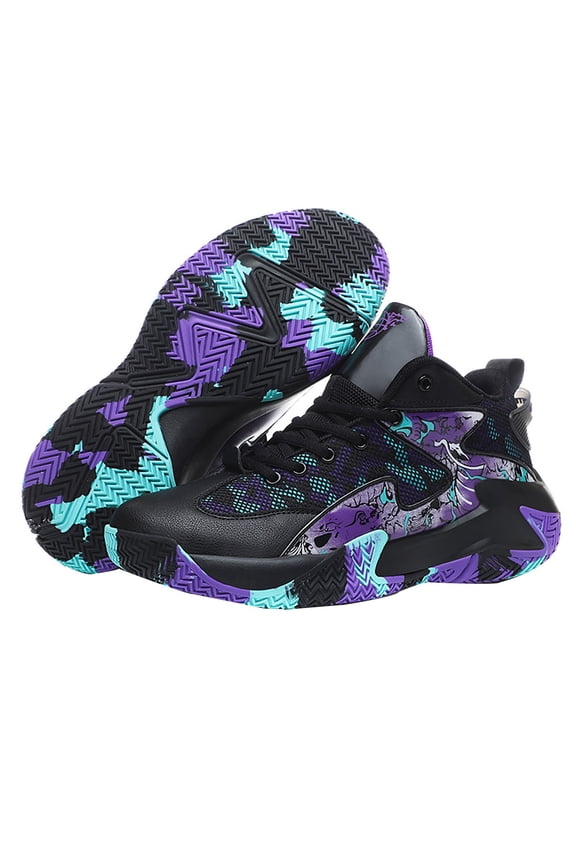 Men's Basketball Sneakers for Summer Youth & Couple Sports Student Competition Training - Boys' Fashionable Athletic Shoes with Breathable Mesh Rubber Outsole Comfortable Cushioning