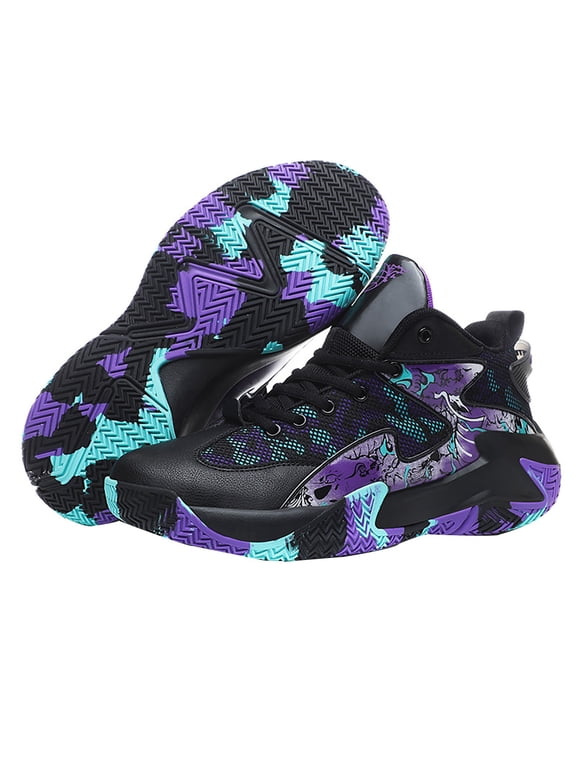 Men's Basketball Sneakers for Summer Youth & Couple Sports Student Competition Training - Boys' Fashionable Athletic Shoes with Breathable Mesh Rubber Outsole Comfortable Cushioning