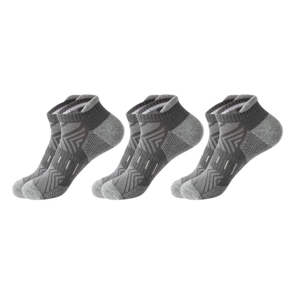 Men's Basketball Socks 3 Pairs,Cushioned Crew Athletic Tube Socks,Breathable Moisture-Wicking Sports Socks for Running,Training,Gym,Marathon and Outdoor Workout Grey One Size
