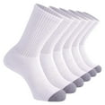 thumbnail image 1 of Men's Basketball Socks 5-Pair Pack, Mid-Crew Solid Color Athletic Socks, Cushioned Sports Socks for Workout, Gym, Running and Daily Wear, Moisture-Wicking Performance Socks - White, 1 of 8