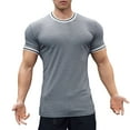 thumbnail image 1 of Men's Basketball Training T Shirt Stretch Muscle Fit Sports Performance Short Sleeve Athletic Active Workout Top Mens Basic Tee Shirts Summer Classic T-Shirts, 1 of 3