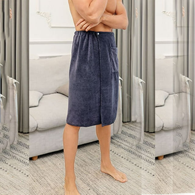 Men's Bath Skirt Hotel Household Simple Microfiber Buckle Bath Towel