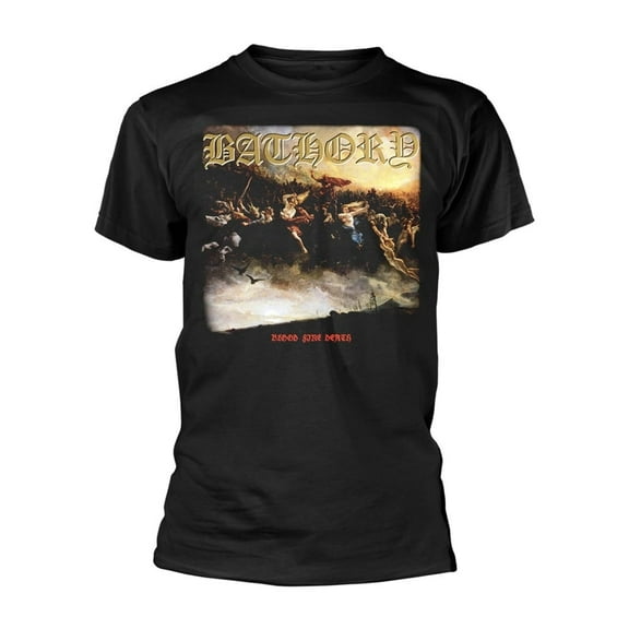 Men's Bathory Blood Fire Death T-shirt Medium Black