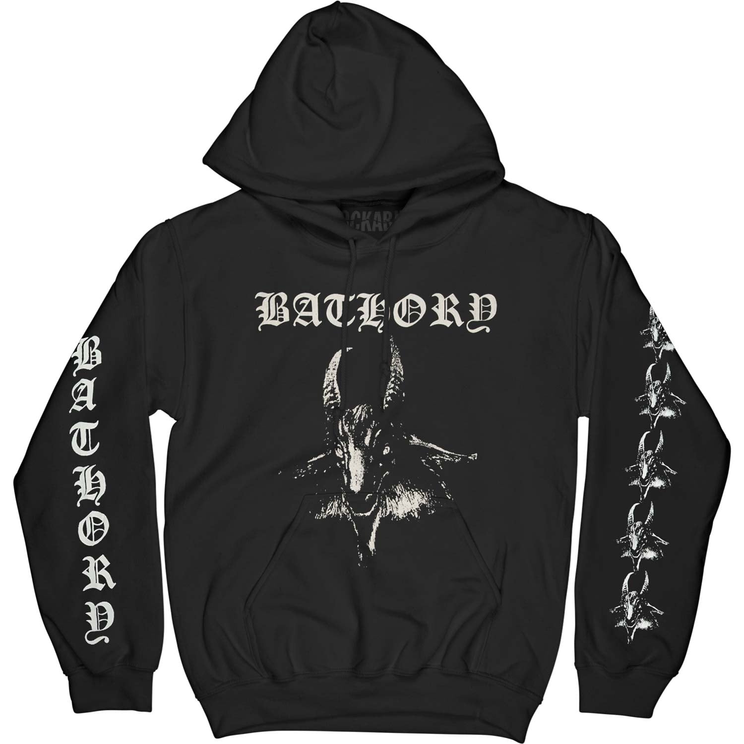 Men's Bathory White Goat Hoodie (Black) Hooded Sweatshirt X