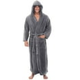 thumbnail image 1 of Men's Bathrobe, Plus Size Long Shawl Collar Terry Cloth Robe with Pockets, Soft Absorbent Hotel Style Spa Robe for Lounging and After Shower Gray M, 1 of 4