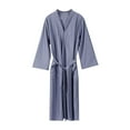 thumbnail image 1 of Men's Bathrobes Men's Solid Bathrobe Lightweight Couples Knee Length Absorbent Bathrobe Sleepwear Mens Robe Blue XXXL, 1 of 5