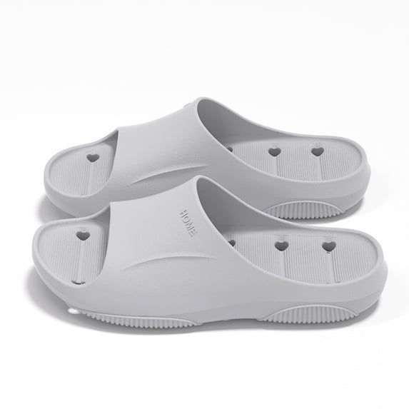 Men's Bathroom Slippers Non-Slip Shower Shoes with Drainage Holes, Lightweight Quick Dry EVA Indoor House Slides for Home Pool Gym (Gray, 40)
