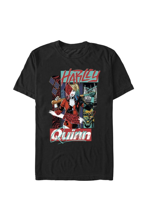 Men's Batman Abstract Harley Quinn Graphic T-Shirt