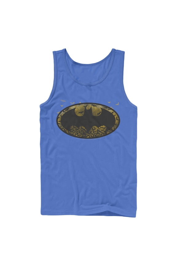 Men's Batman Bat Colony Logo Tank Top Royal Blue Large