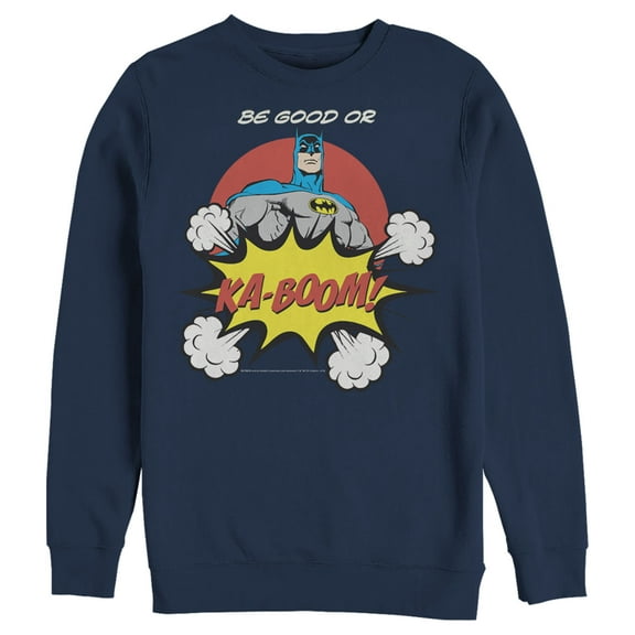 Men's Batman Be Good or Kaboom Sweatshirt Navy Blue Small