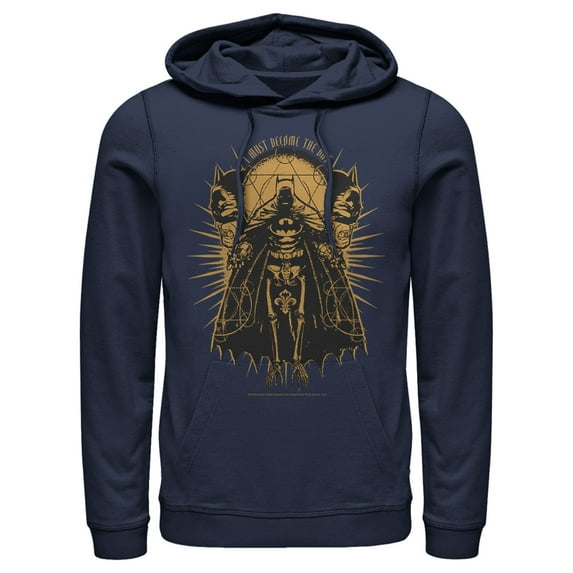 Men's Batman Become the Bat Pull Over Hoodie Navy Blue 2X Large