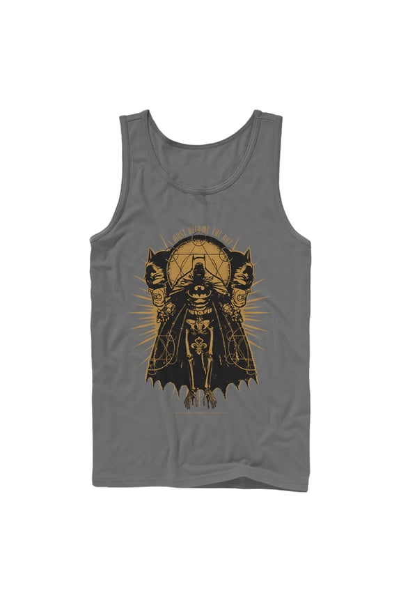 Men's Batman Become the Bat Tank Top Charcoal Large