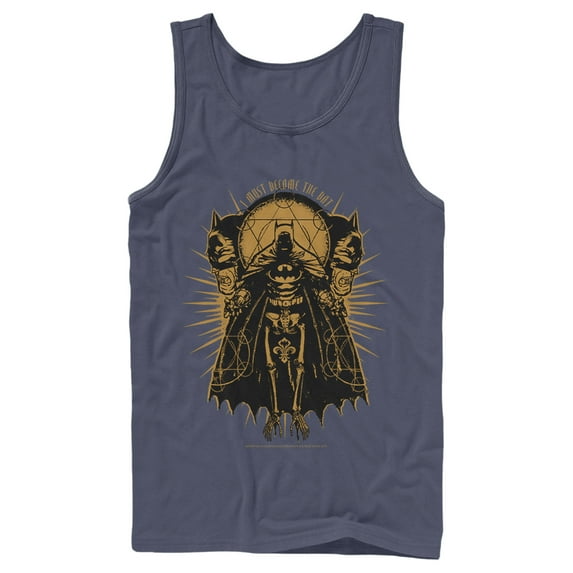 Men's Batman Become the Bat Tank Top Navy Blue X Large