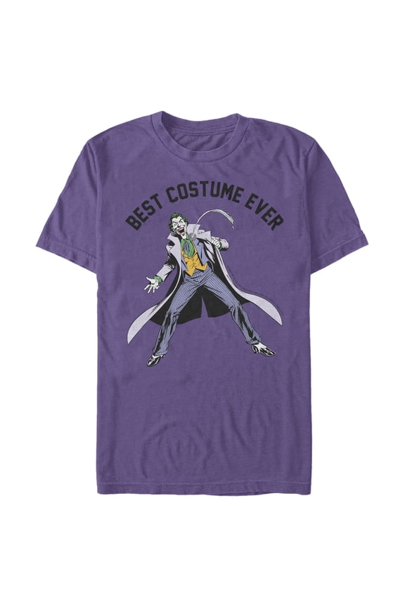 Men's Batman Best Joker Costume Graphic Tee Purple Medium