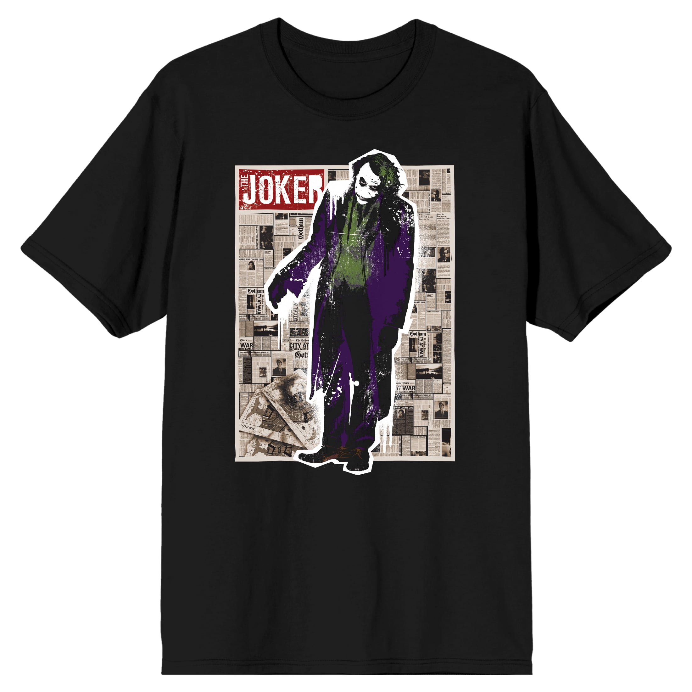 Men's Batman Black Graphic Tee, Joker in the News-S - Walmart.com