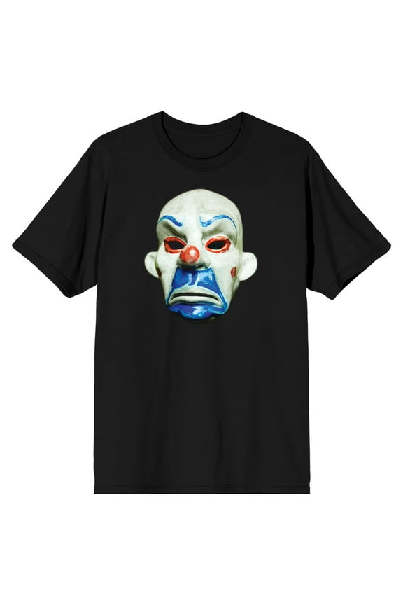 Men's Batman Black T-Shirt, Joker Mask-3XL