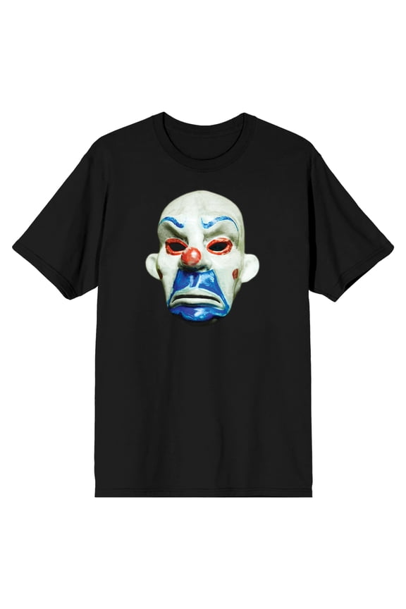Men's Batman Black T-Shirt, Joker Mask-S