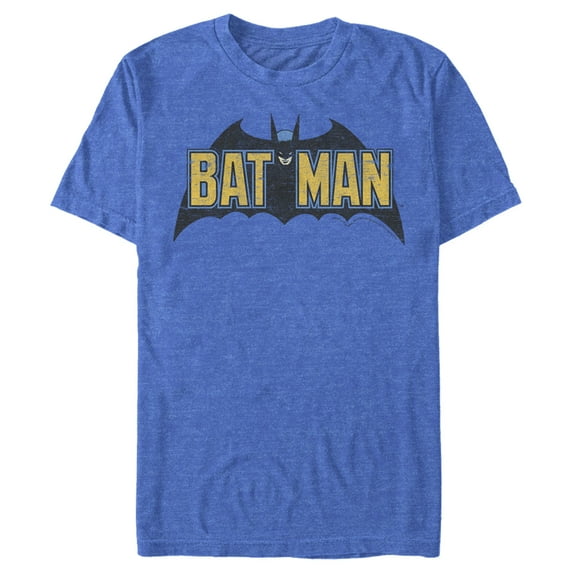 Men's Batman Caped Crusader Logo Graphic Tee Royal Blue Heather 3X Large