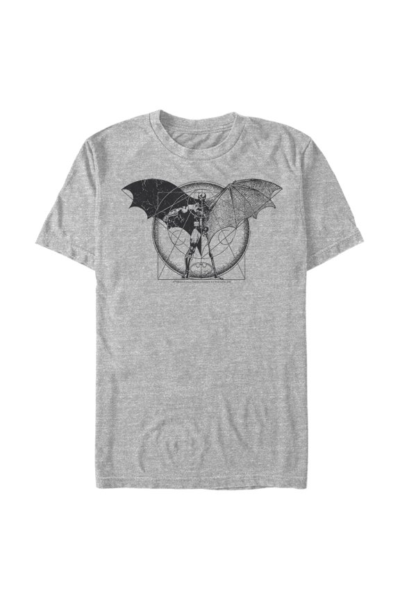 Men's Batman Caped Crusader Schematics Graphic Tee Athletic Heather X Large