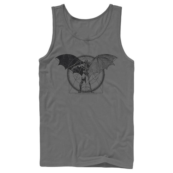 Men's Batman Caped Crusader Schematics  Tank Top Charcoal Medium