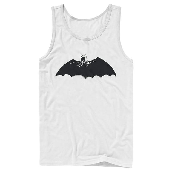 Men's Batman Caped Crusader Silhouette  Tank Top White X Large