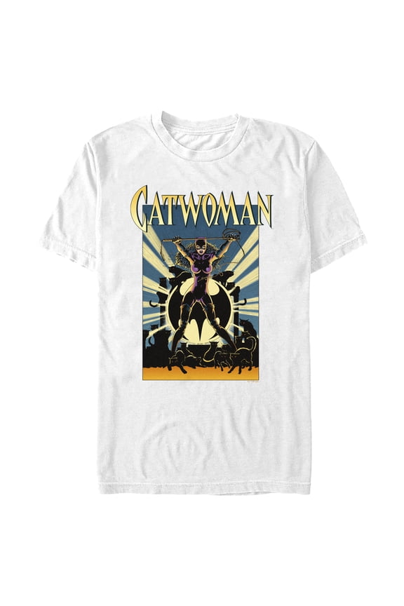 Men's Batman Catwoman Retro Poster Graphic T-Shirt