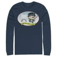thumbnail image 1 of Men's Batman Christmas Naughty Penguin Long Sleeve Shirt Navy Blue Large, 1 of 3