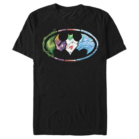 Men's Batman Classic Villains Logo  Graphic Tee Black 2X Large