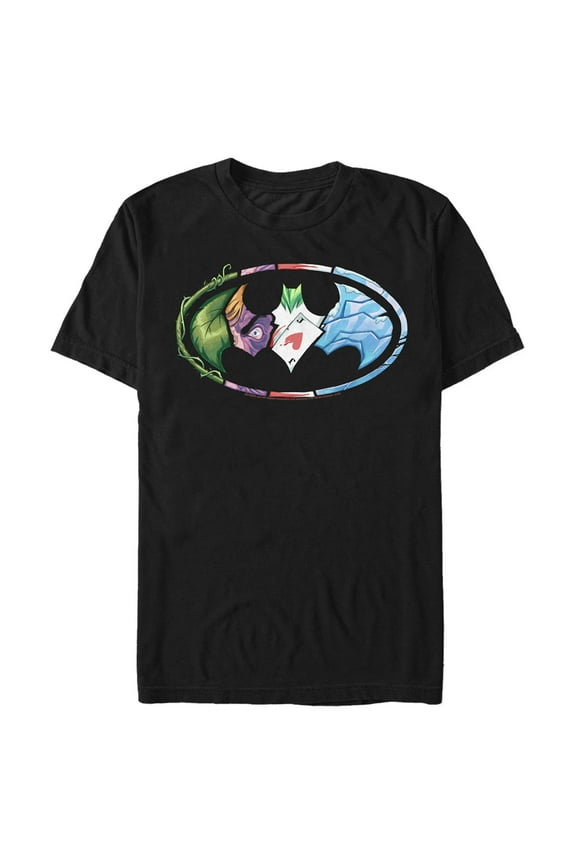 Men's Batman Classic Villains Logo Graphic Tee Black Large