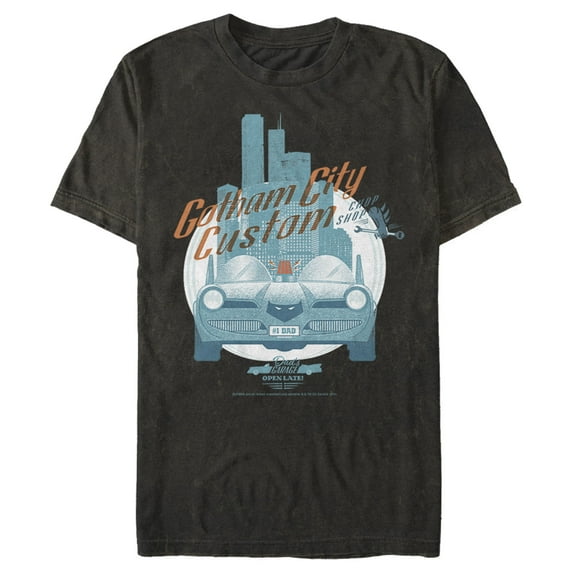 Men's Batman Custom Batmobile Graphic Tee Black Medium