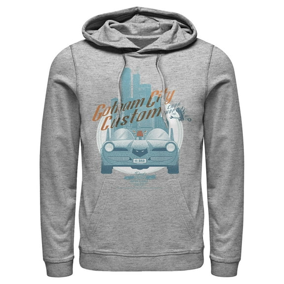 Men's Batman Custom Batmobile  Pull Over Hoodie Athletic Heather Medium