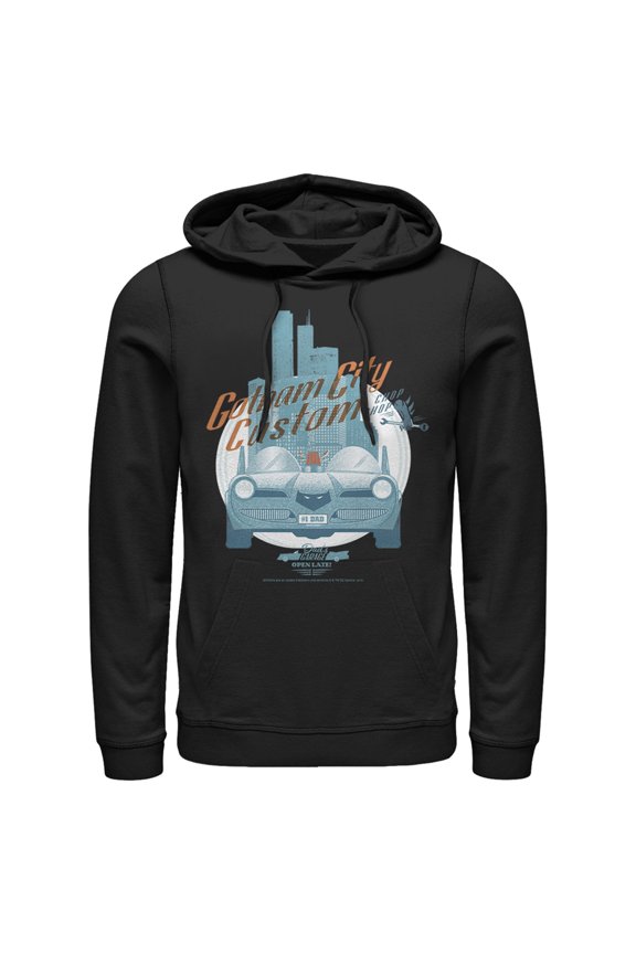 Men's Batman Custom Batmobile Pull Over Hoodie Black Large