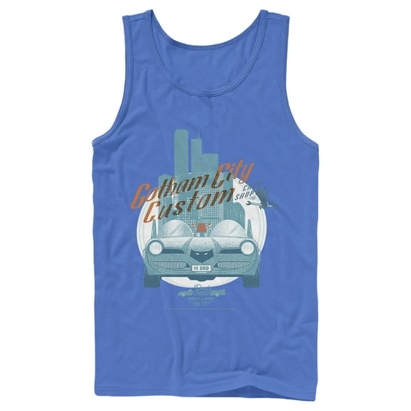 Men's Batman Custom Batmobile  Tank Top Royal Blue Small