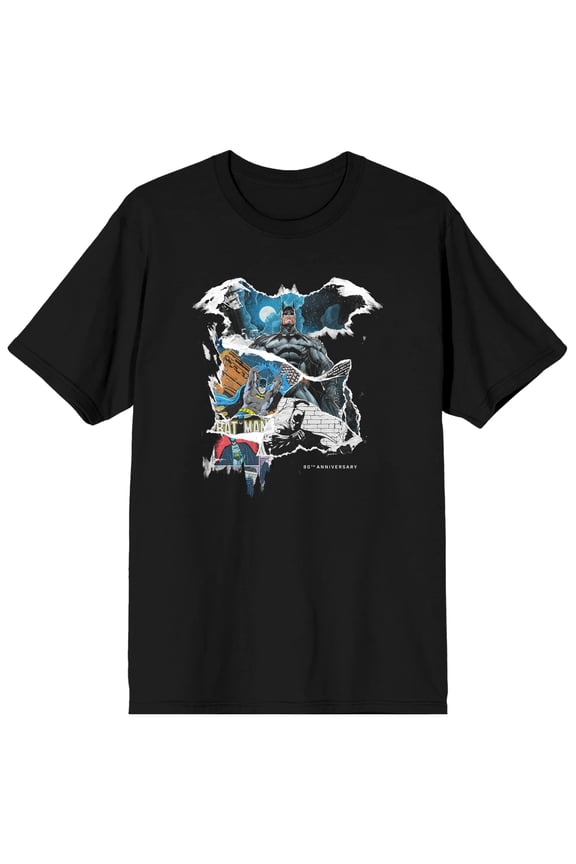 Men's Batman DC Comic Book Superhero Black Graphic Tee Shirt-XL